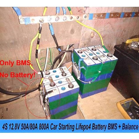 Carte de protection pour batterie au lithium 4S 12,8 V 30 A, BMS de batterie de pointe 600 A avec fonction d'équilibrage, compatible avec les batteries lithium fer phosphate 3,2 V, peut être utilisée  (1/5)