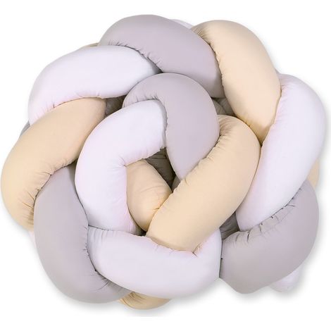 Tour de lit tressé - Blanc-Gris-Beige (1/5)