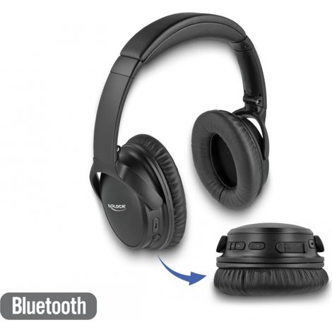 DeLOCK Auriculares Bluetooth 5.0 sobre el oído plegables con micrófono integrado y graves intensos, con hasta 20 horas de reproducción (1/5)