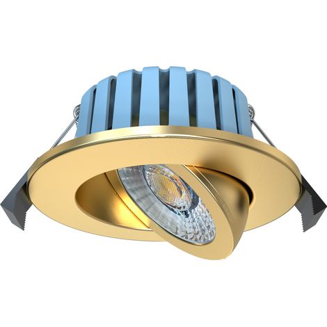 Litecraft Lydia Recessed Downlight 7 Watt LED Bathroom Tiltable Spotlight - Brass (1/5)