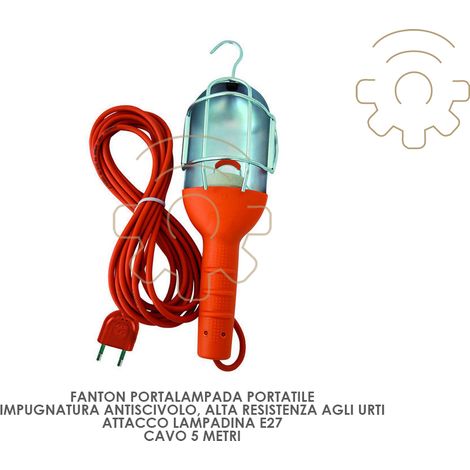 Fanton portalampada portatile attacco E27 cavo 5 mt (1/2)
