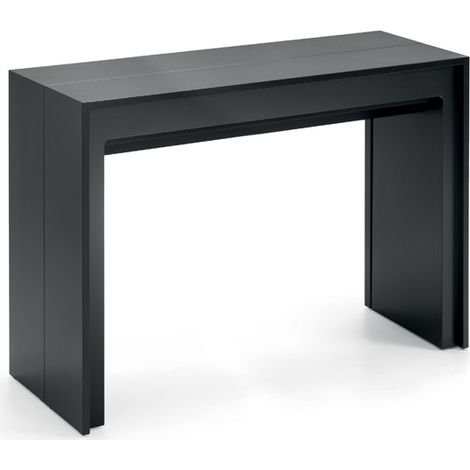 Consolle Allungabile Segmenta in MDF Laccato Nero Opaco, Tavolo Estensibile Antigraffio di Design fino a 297,5 cm - Segmenta (1/3)