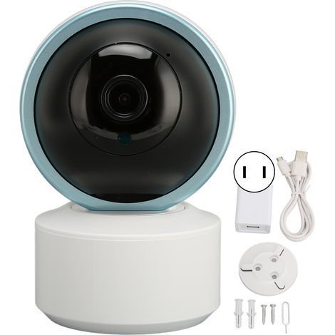 Intelligente 1080P-HD-Innenkamera mit 2,4-GHz-WLAN, Bewegungsalarm, Gegensprechfunktion, verschiedenen Speicheroptionen und einem US-Stecker (100–240 V). (1/5)