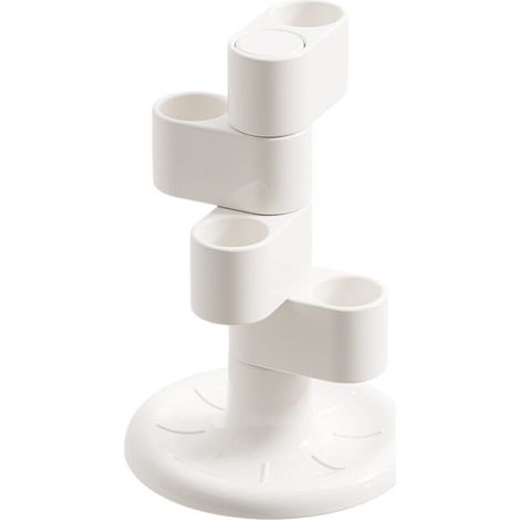 11x7x7cm Porte-brosses à dents pour salle de bain, support pour brosse à dents avec quatre emplacements divisés pour brosses à dents, rasoirs et pinceaux de maquillage, design unique des emplac (1/4)