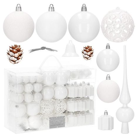 SPRINGOS 100 pz. palline per albero incl. pizzo forme diverse pigne vere decorazione natalizia decorazione albero di Natale (1/5)