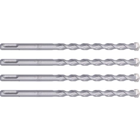 Lot de 4 Forets Burins pour Marteau Piqueur, Tige Ronde 12x200mm, Robuste et Durable, Perçage Efficace et Pratique (1/5)