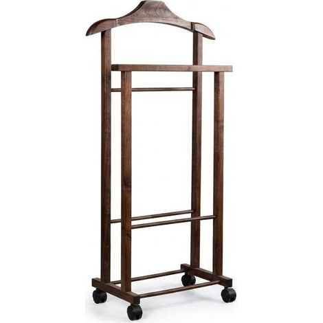 UomoMorto Indossatore Appendiabiti da Camera Noce in Legno di Faggio Made in Italy con Ruote Servomuto Moderno Appendiabiti da Terra per Giacche Pantaloni Salvaspazio (1/5)