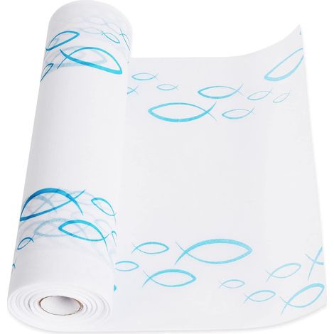 Tovaglia Comunione Cresima Battesimo Pesci Bianco Azzurro (1/4)