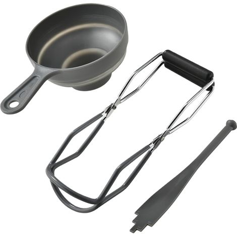Pince de levage pour bocaux en acier inoxydable, kit de mise en conserve avec support et entonnoirs pour débutants et professionnels (1/4)
