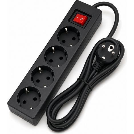 4-Socket Extension Lead with Switch 5 m White (1/5)