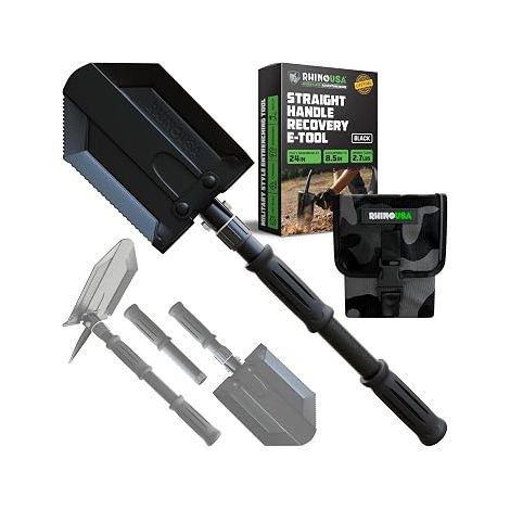 Pelle Pliante avec Pointe Outil pour Creuser en Acier Carbone de Style Militaire pour Le Tout Terrain Pelle Jardinage Accessoire Camping Accessoire Détecteur Métaux (1/5)