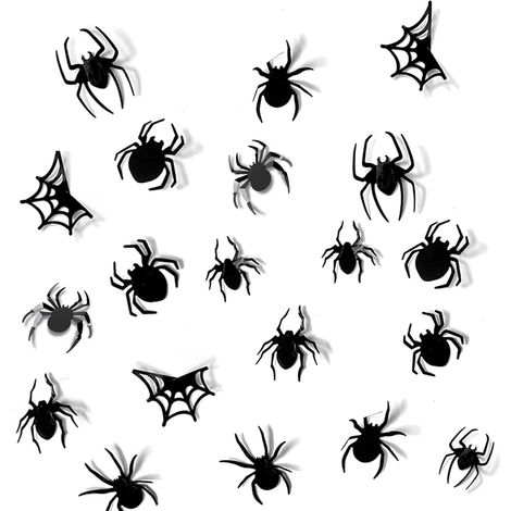 Lot de 27 autocollants d'araignées décoratives pour Halloween, araignée 3D, 9 tailles, décoration murale d'Halloween (1/5)