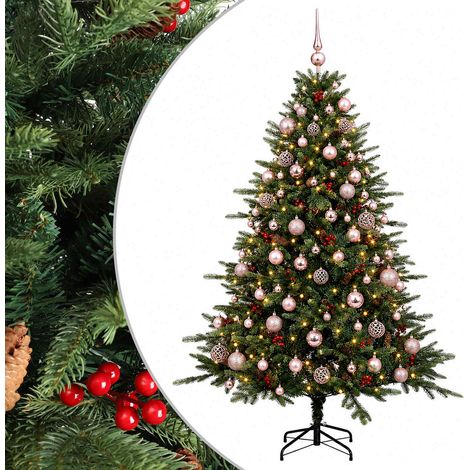 Künstlicher Weihnachtsbaum mit Weihnachtskugel 210 cm 300 LEDs vidaXL (1/5)