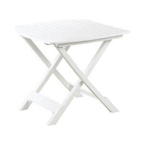 Table de camping pliante 79x72x70 cm – Polypropylène blanc 100% recyclable – Résistante aux intempéries – Rangement facile (1/2)