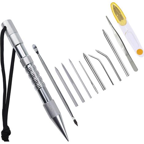 „Regenschirm- und Seilstricknadelset: 12-teiliges Aluminiumset mit Nadeln und Glättungswerkzeugen“ (1/5)