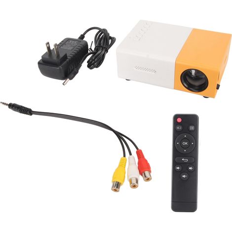 Mini projecteur TFT LCD 1080p AV VGA HD USB avec télécommande, portable, pour bureau ou maison, prise US 100-240 V (1/5)