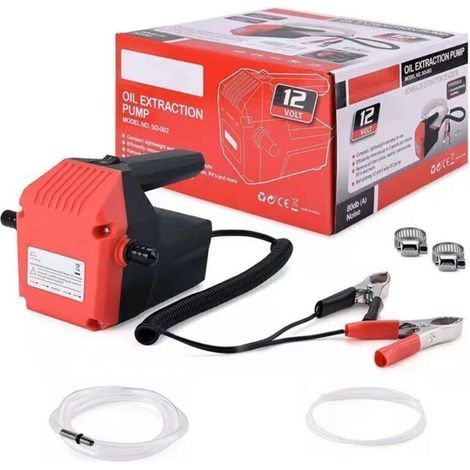 Pompe vidange huile moteur, 12V 80W pompe essence, pompe electrique gasoil à huile résistantes à la corrosion, pour voiture, bateau, moto (1/4)