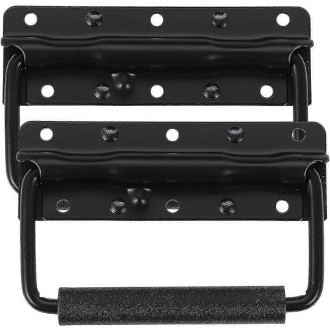 Stück federbelastete Fallgriffe, Metall-Truhengriffe, aufgesetzte Koffergriffe-12.40X8.20X1.30CM-Black (1/3)