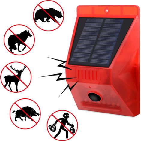 Filiyano – Lampe d'alarme solaire sans fil IP65 étanche avec détecteur de mouvement extérieur (1/5)