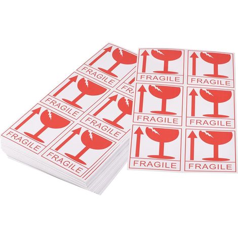 Lot de 270 bordereaux d'emballage rectangulaires pour verre fragile, avec étiquettes autocollantes