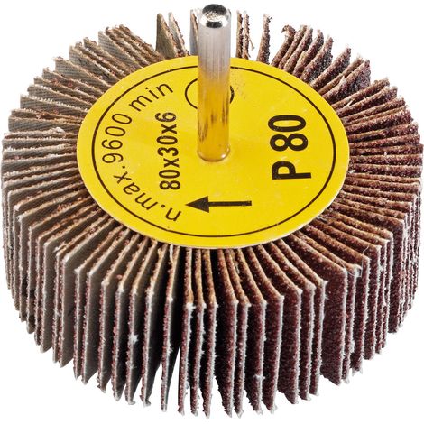 Draper 80mm x 30mm Abrasive Flap Wheel with 80 Grit for Grinding and Finishing Applications (Model 76467)