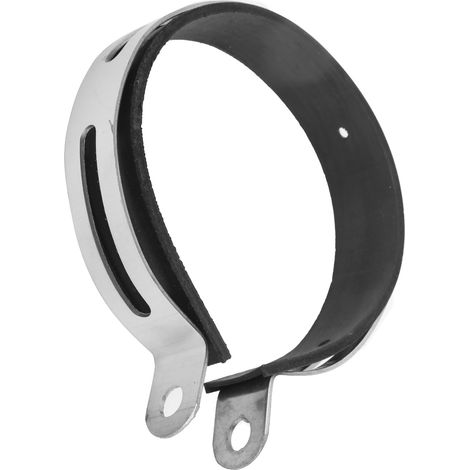 Collier de fixation en acier inoxydable pour tube d'échappement moto, anneau de serrage avec bande caoutchoutée, pièce universelle (1/5)