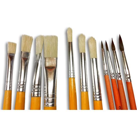 Lot de pinceaux d'artiste – Peinture artistique de tableaux toile ou papier - 11 pinceaux variés - Jeu de pinceaux (1/5)