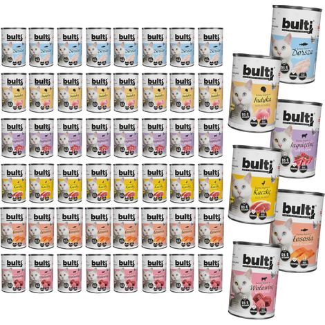 Alimento húmedo para gatos BULTI, mezcla de sabores, lata de 48 x 400 g (1/5)