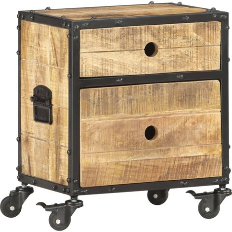 Maison Exclusive - Comodino 40x30x50 cm in Legno Massello di Mango Grezzo (1/5)