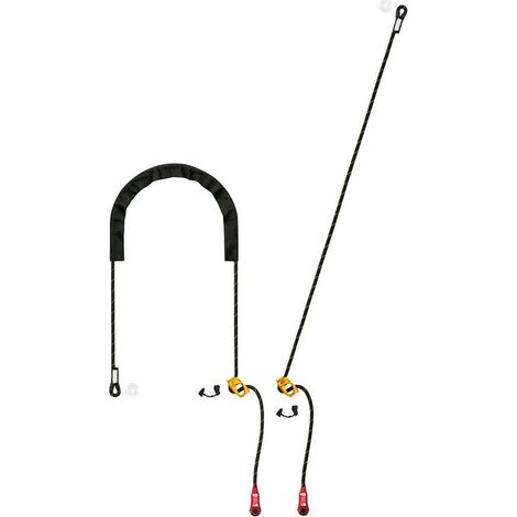Petzl – Longe anti-chute réglable 2 m – Ajustement rapide avec bloqueur ergonomique – Corde dynamique pour faible hauteur – Utilisation simple et double