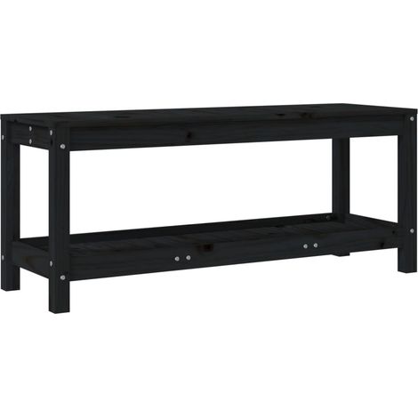 Maison Exclusive - Gartenbank Schwarz 108x35x45 cm Massivholz Kie