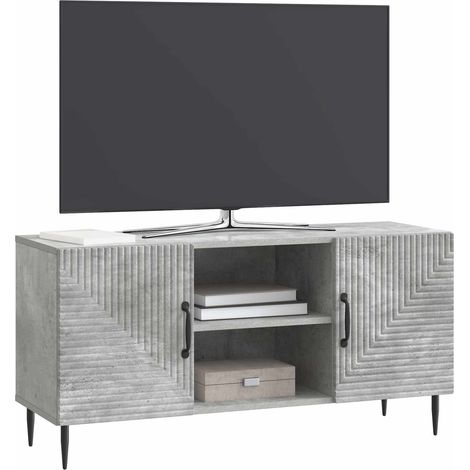 Maison Exclusive - Meuble TV Gris béton 102 x 34,5 x 50 cm Bois d'ingénierie