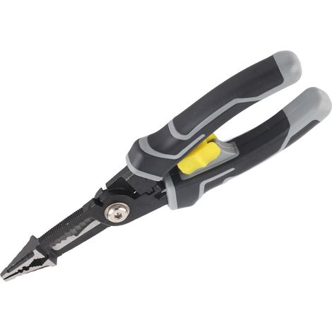 Pince multifonctionnelle d'électricien jaune et noire, pince à bec fin, pince à dénuder universelle, outils d'électricien (1/5)