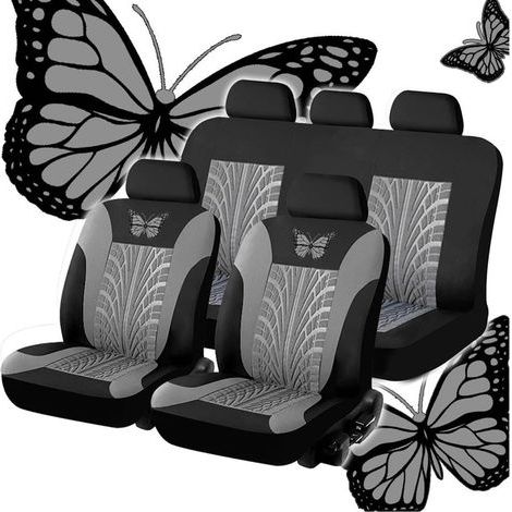 Housse Siege Voiture , Ensemble de Housses de Siège Auto Universelle ,Couvre Sieges pour Avant et Arrière Grise