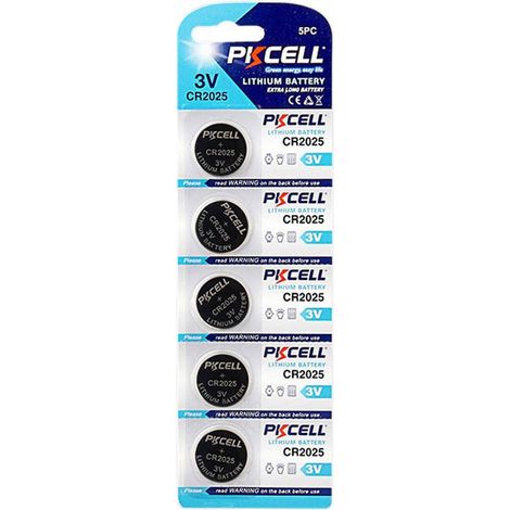 Confezione da 5 batterie a bottone CR2025 150 mAh. Batteria al litio. Fornito in blister da 5 unità (1/3)