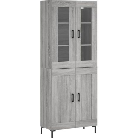 Maison Exclusive - Buffet haut Sonoma gris 69,5x34x180 cm Bois d'ingénierie (1/5)
