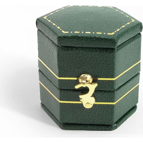 Boîte à bagues vintage bijoux présentoir organisateur boîte sortie en cuir PU(vert)