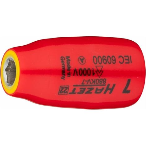 Jeu de clés à douille hexagonales 880KV-7 carré creux 10 mm (3/8 pouce) hexagone externe profil de traction 7 mm HAZET (1/4)