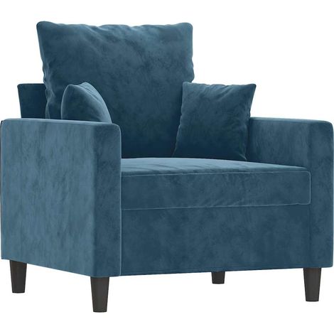 Fauteuil relax Fauteuil Bleu 60 cm Velours (1/5)