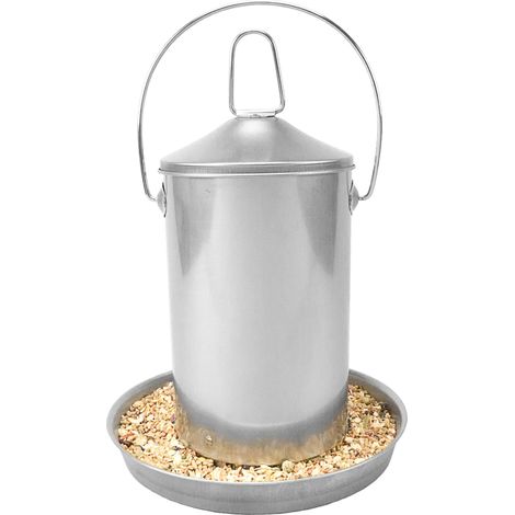 Automatic Chicken Feeder  304 Stainless Steel  Stainless Steel  BPA Free  No Hazardous Edges  Can Be Hung and Stand  Food Dispenser  3 kg (1/5)