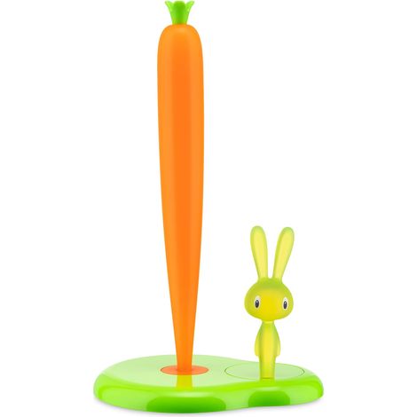 Alessi - ASG42/H GR - Bunny & Carrot Portarotolo da Cucina in Resina Termoplastica, Verde. (1/4)