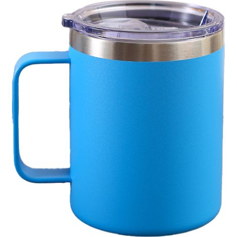 Gobelet Isolant Acier Inoxydable Avec Couvercle Et Poignée Isolation Sous Vide Pour Café Thé Bière 350ml (1/5)