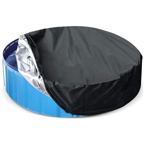 Bâche de piscine ronde étanche pour piscine de chien - Ronde - Pliable - Ronde - Imperméable et résistant aux UV - Pour piscine de chien 12230cm (1/5)