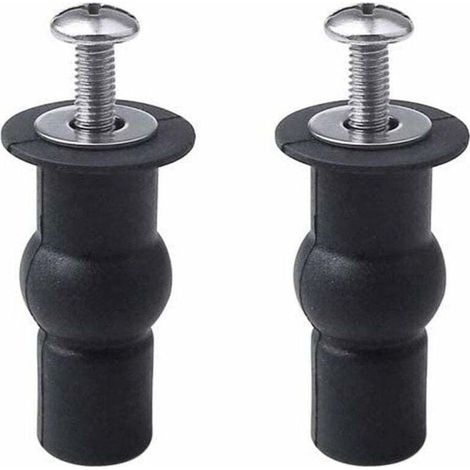 2-piece Toilet Seat Fixings Hinges Blind Hinges Fixing Hole Extendable Rubber Screw Suitable for All Toilets (14mm) (1/4)