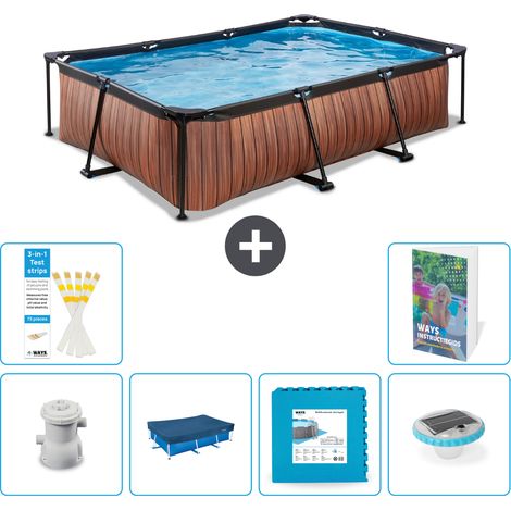 Exit-toys Piscina Exit Rectangular - Efecto madera - 300x200x65 cm - 7-piezas  S348 (1/5)