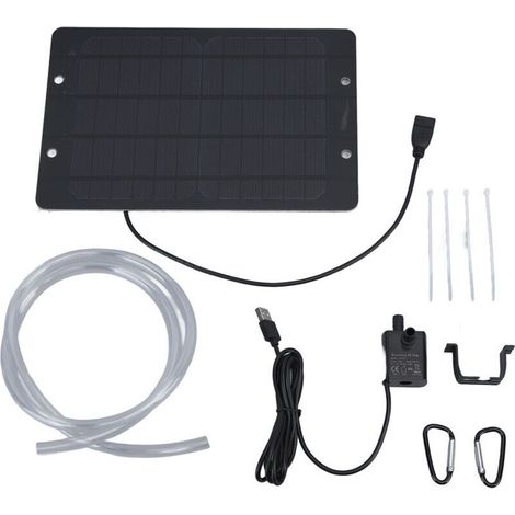 SJLERST Ensemble de pompe de fontaine à eau solaire 6V 10W USB pompe à eau de fontaine solaire pour bain d'oiseaux jardin piscine d'arrière-cour (1/4)