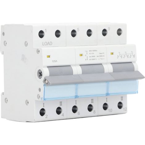 Interrupteur sectionneur CC pour panneaux solaires photovoltaïques, disjoncteur DIN triphasé 125 A 400 V, interrupteur sectionneur double alimentation (1/5)