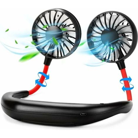 Ventilador de cuello portátil (negro) - Paquete de 2 - 2000 mAh (1/5)
