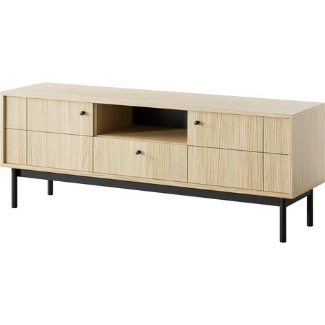 Mobile TV: colore Rovere Linea, gambe nere, 153,5 x 56,5 x 39 cm (1/5)