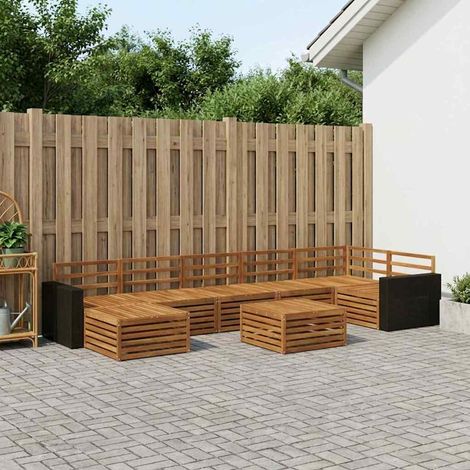 vidaXL Outdoor-Sofagarnitur 8 pcs Natur (1/5)